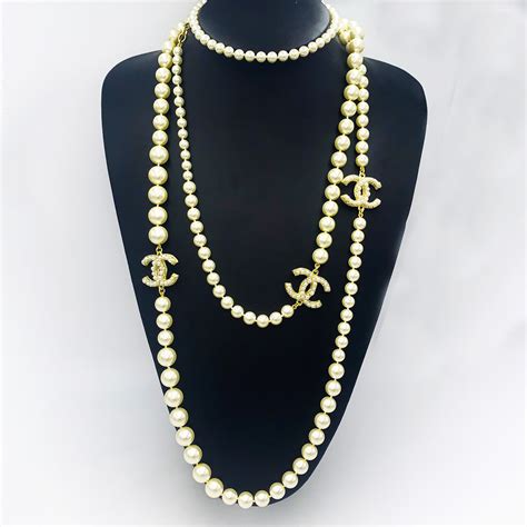 chanel crystal cc necklace replica|authentic Chanel pearl necklace.